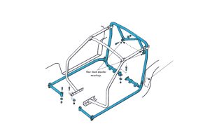 (B) Rear Rollover bar with sill and foot bars CDS